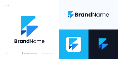 Letter B logo icon design sign vector illustration element template, Creative minimal emblem modern Initial symbol B with geometric triangles, Universal mark with elegant graphic for business Identity © Erips.id