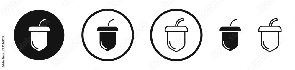 Poster acorn icon set. vector icons for apps and website ui design