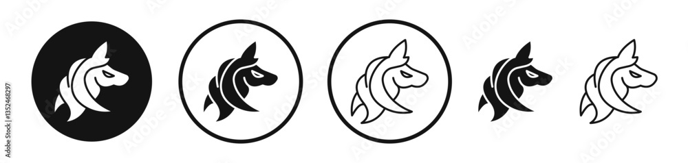 Poster alicorn icon set. vector icons for apps and website ui design