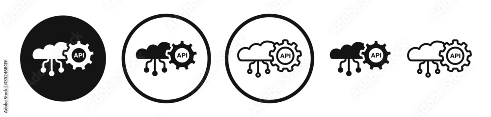 Poster api icon set. vector icons for apps and website ui design