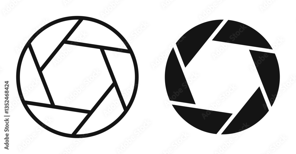 Aufkleber aperture icon set. vector icons for apps and website ui design