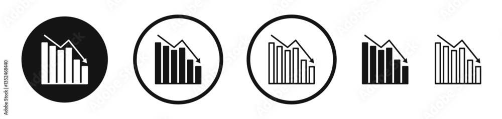Poster arrow trend-down icon set. vector icons for apps and website ui design