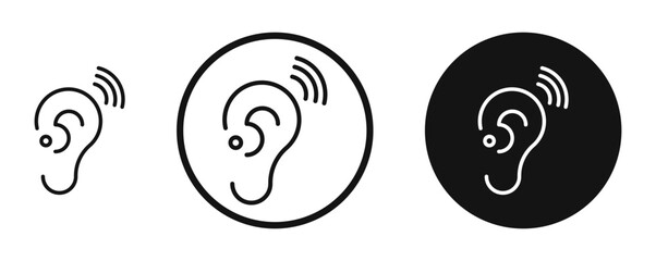 Assistive listening systems icon set. vector icons for apps and website ui design