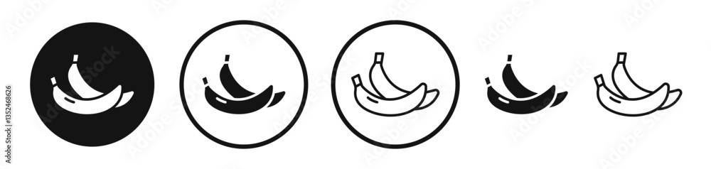Aufkleber banana icon set. vector icons for apps and website ui design