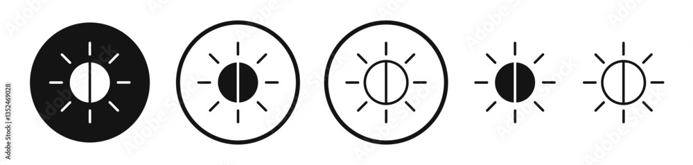 Poster brightness icon set. vector icons for apps and website ui design