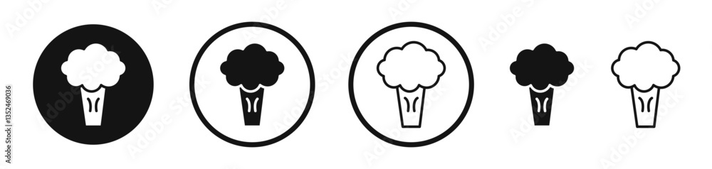 Poster broccoli icon set. vector icons for apps and website ui design