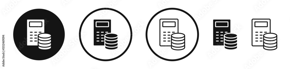Poster budget icon set. vector icons for apps and website ui design
