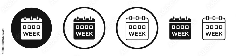 Poster calendar week icon set. vector icons for apps and website ui design