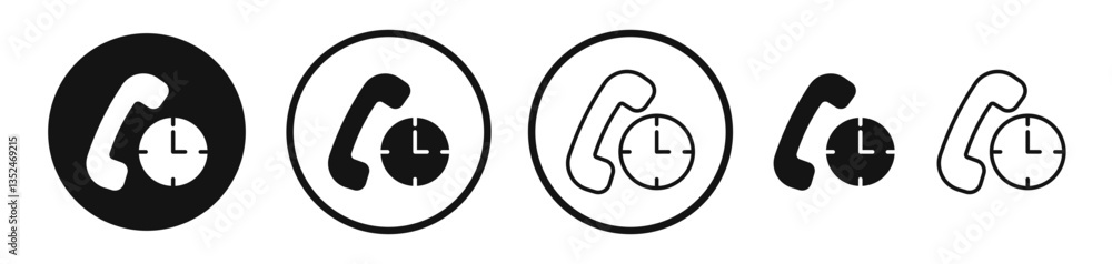 Poster call duration icon set. vector icons for apps and website ui design