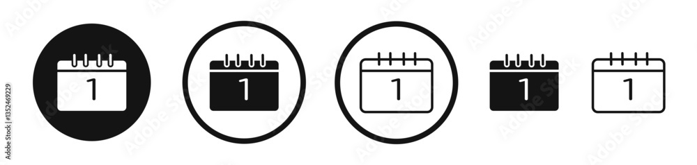 Poster calendar day icon set. vector icons for apps and website ui design