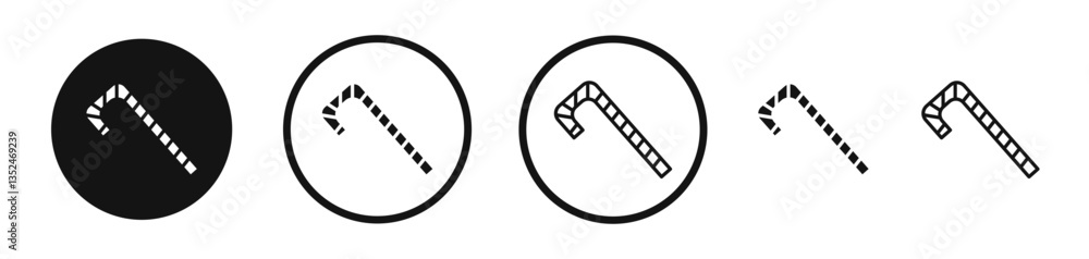 Poster candy cane icon set. vector icons for apps and website ui design