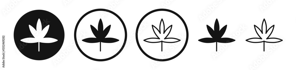 Poster cannabis icon set. vector icons for apps and website ui design