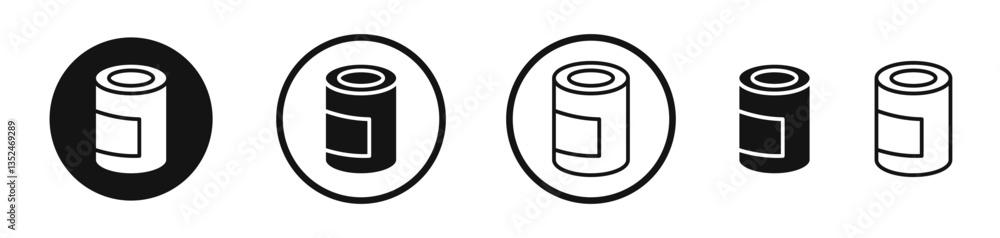 Aufkleber canned food icon set. vector icons for apps and website ui design