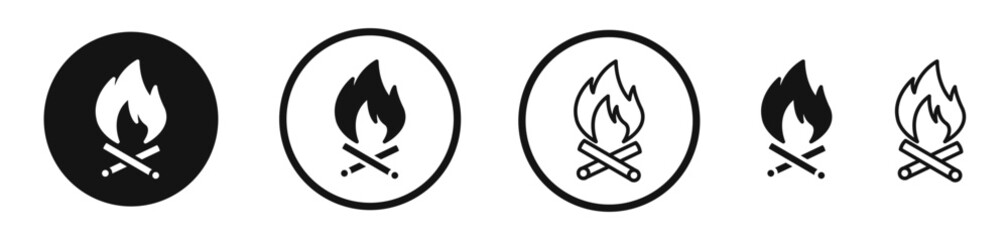Campfire icon set. vector icons for apps and website ui design