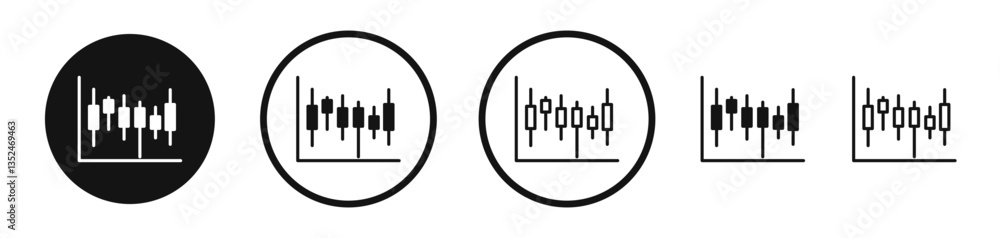 Poster chart candlestick icon set. vector icons for apps and website ui design