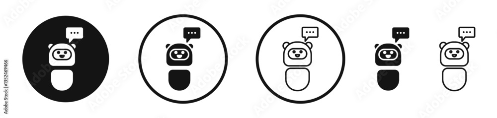 Poster chatbot speech bubble icon set. vector icons for apps and website ui design