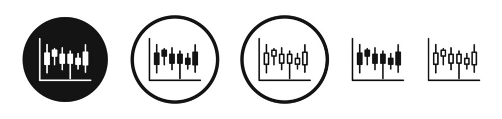 Chart candlestick icon set. vector icons for apps and website ui design