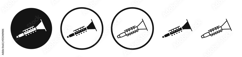 Poster clarinet icon set. vector icons for apps and website ui design