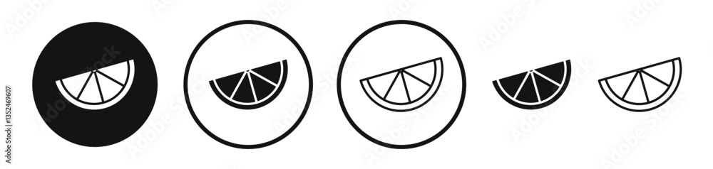 Poster citrus slice icon set. vector icons for apps and website ui design