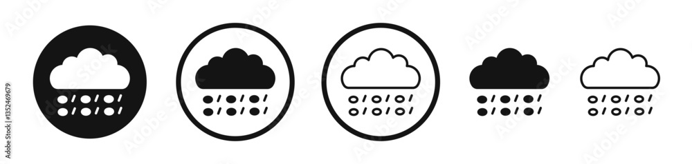 Poster cloud hail icon set. vector icons for apps and website ui design