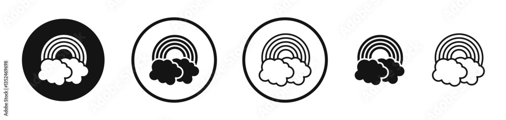 Poster cloud rainbow icon set. vector icons for apps and website ui design