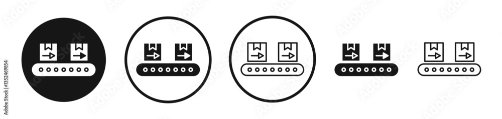 Poster conveyor belt icon set. vector icons for apps and website ui design