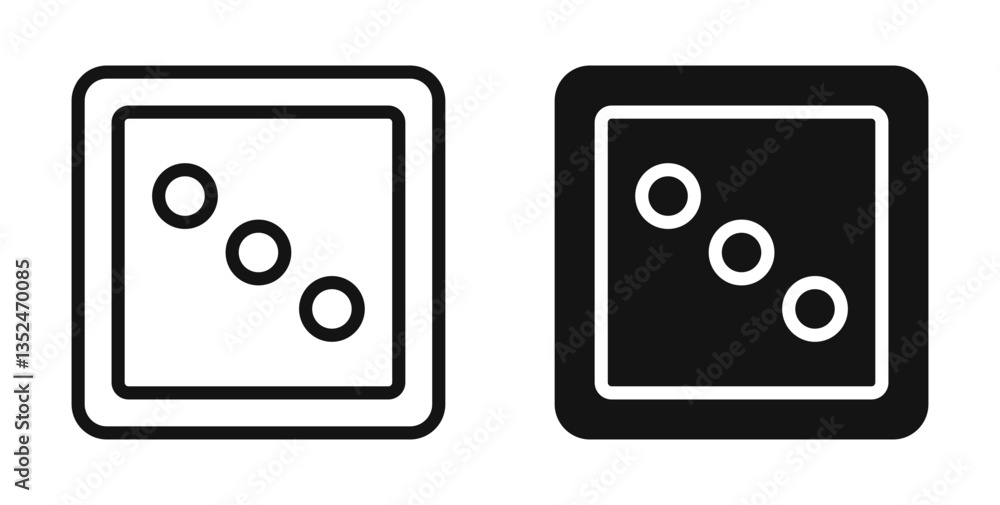 Poster dice three icon set. vector icons for apps and website ui design
