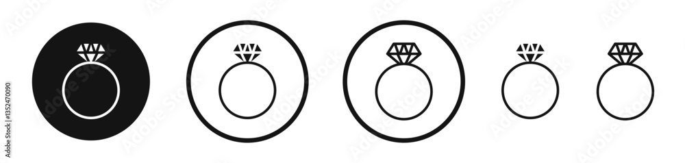 Poster diamond ring icon set. vector icons for apps and website ui design