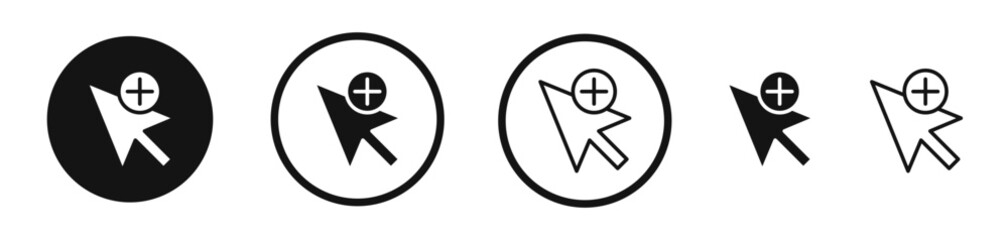 Cursor plus icon set. vector icons for apps and website ui design