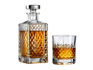 whiskey bottle and glass