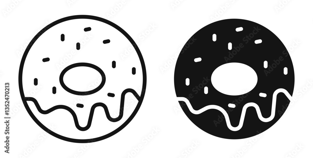 Poster donut icon set. vector icons for apps and website ui design