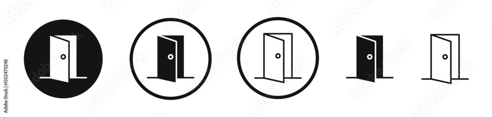 Poster door open icon set. vector icons for apps and website ui design