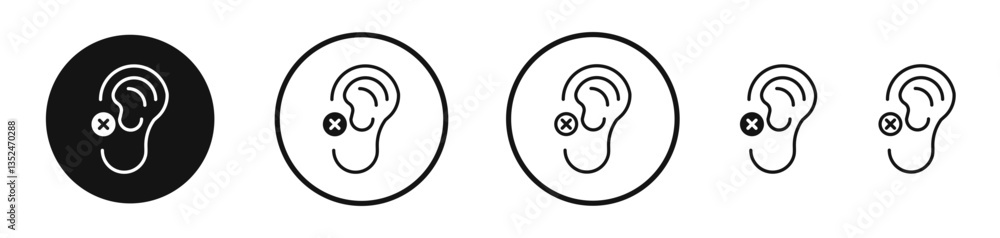 Poster ear deaf icon set. vector icons for apps and website ui design