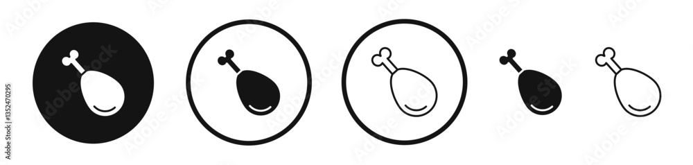 Poster drumstick bite icon set. vector icons for apps and website ui design