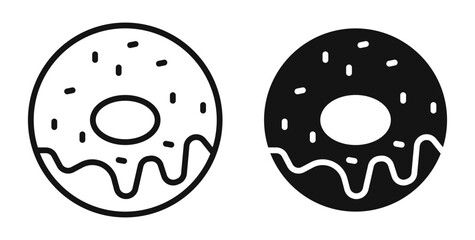 Donut icon set. vector icons for apps and website ui design