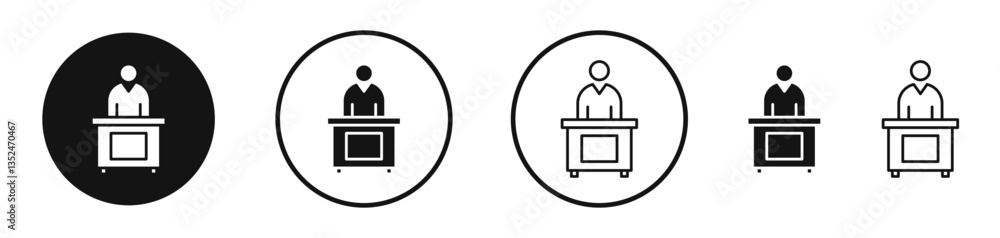 Poster exhibitor icon set. vector icons for apps and website ui design