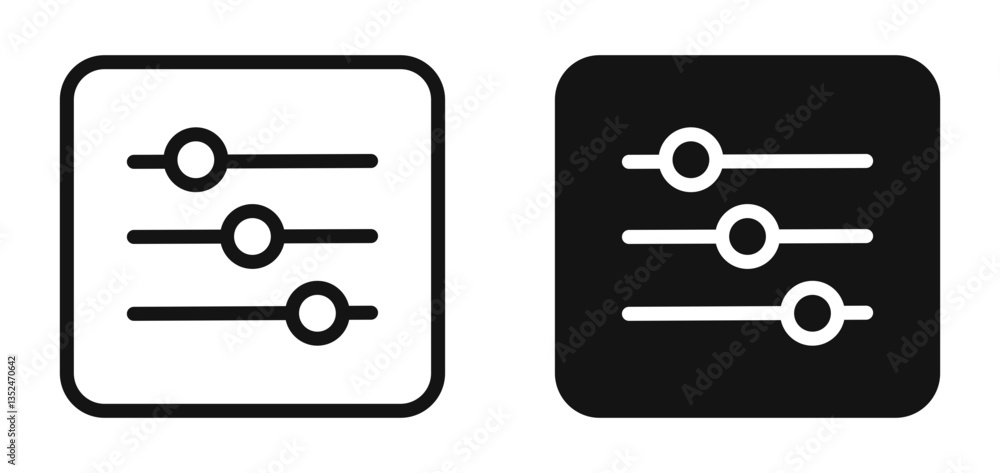 Poster filter button icon set. vector icons for apps and website ui design