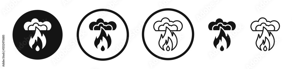 Poster fire smoke icon set. vector icons for apps and website ui design