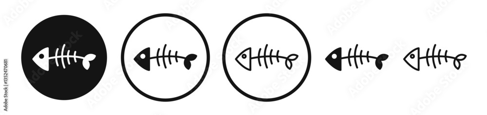 Poster fish bones icon set. vector icons for apps and website ui design