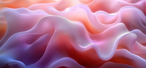 Obraz premium Abstract Pastel Waves: A Dreamy Digital Art Piece