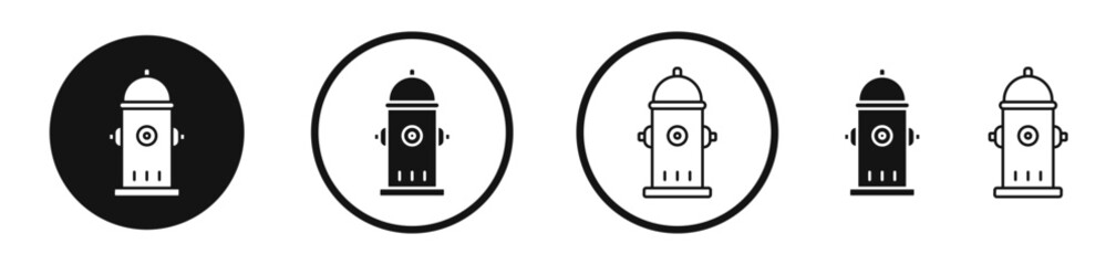 Fire hydrant icons symbol. Flat and line design style.