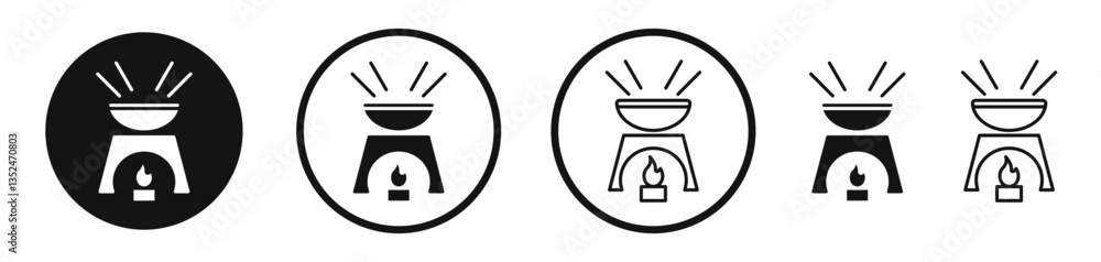 Poster fondue pot icon set. vector icons for apps and website ui design