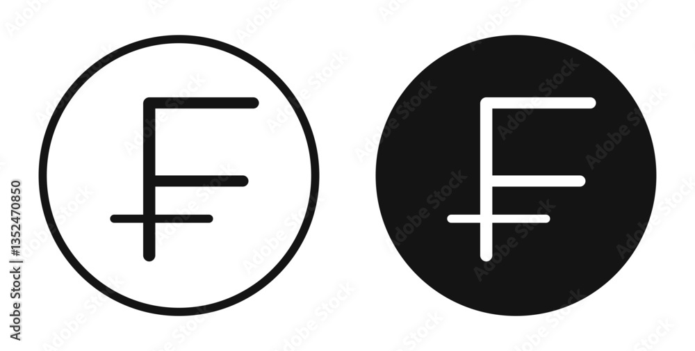 Poster franc sign icon set. vector icons for apps and website ui design
