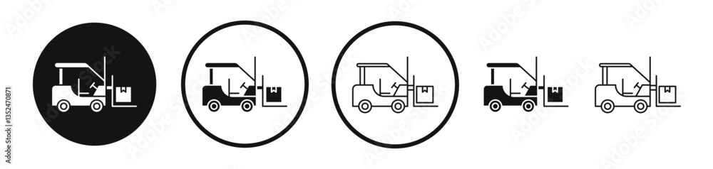 Poster forklift icon set. vector icons for apps and website ui design