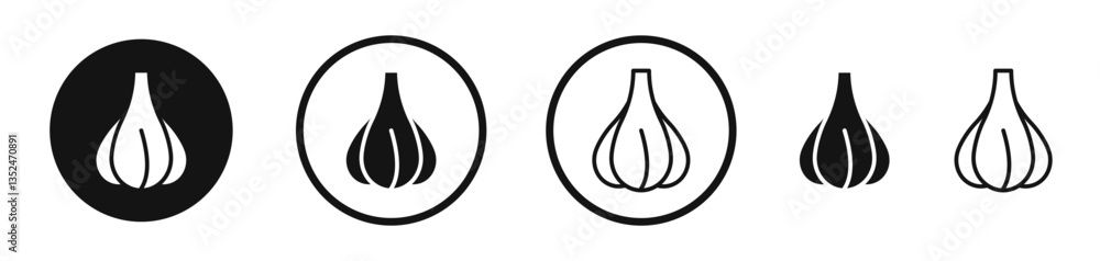 Poster garlic icon set. vector icons for apps and website ui design