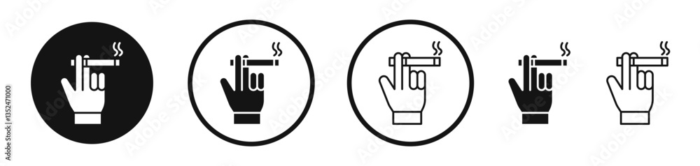 Poster hand holding cigarette icon set. vector icons for apps and website ui design