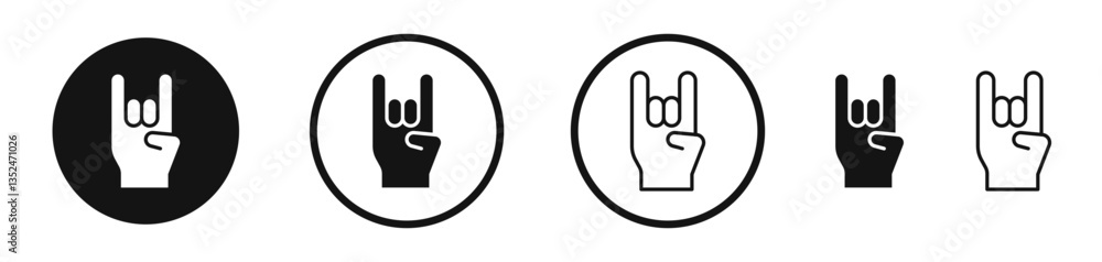 Poster hand horns icon set. vector icons for apps and website ui design