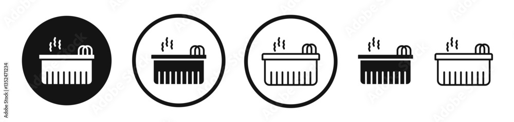 Poster hot tub icon set. vector icons for apps and website ui design