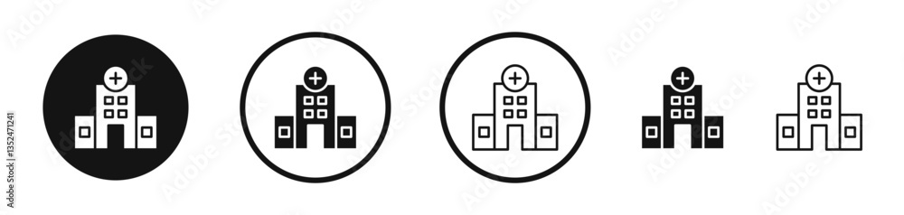 Poster hospital icon set. vector icons for apps and website ui design