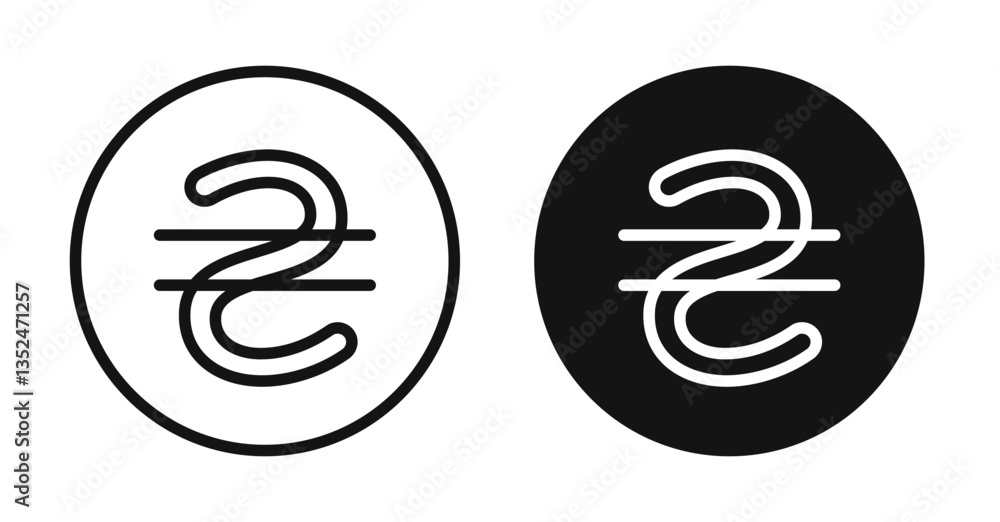 Aufkleber hryvnia icon set. vector icons for apps and website ui design